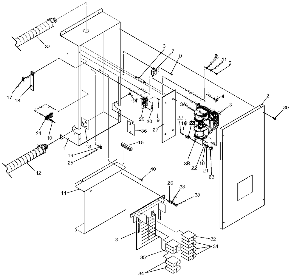 Load Center Assembly Diagram and Parts List for 0046791 (3777645 - 3811388)(2003) Generac Generator