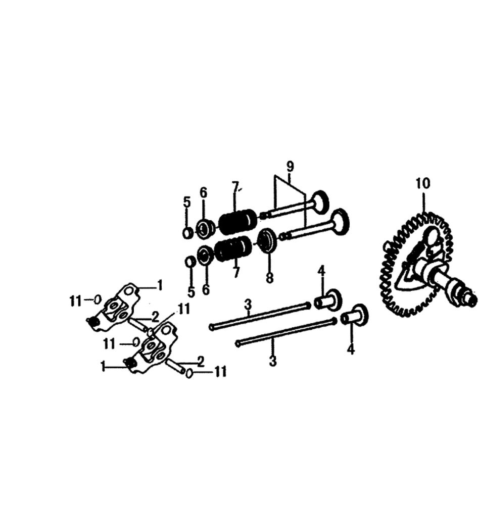 Rocker/Camshaft Diagram and Parts List for 006412-0  Generac Pressure Washer