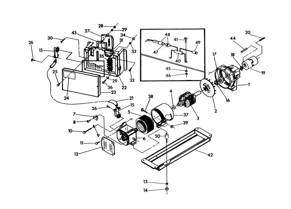 Two-Bearing Generator (7.2kw) Diagram and Parts List for 9306-1  Generac Generator