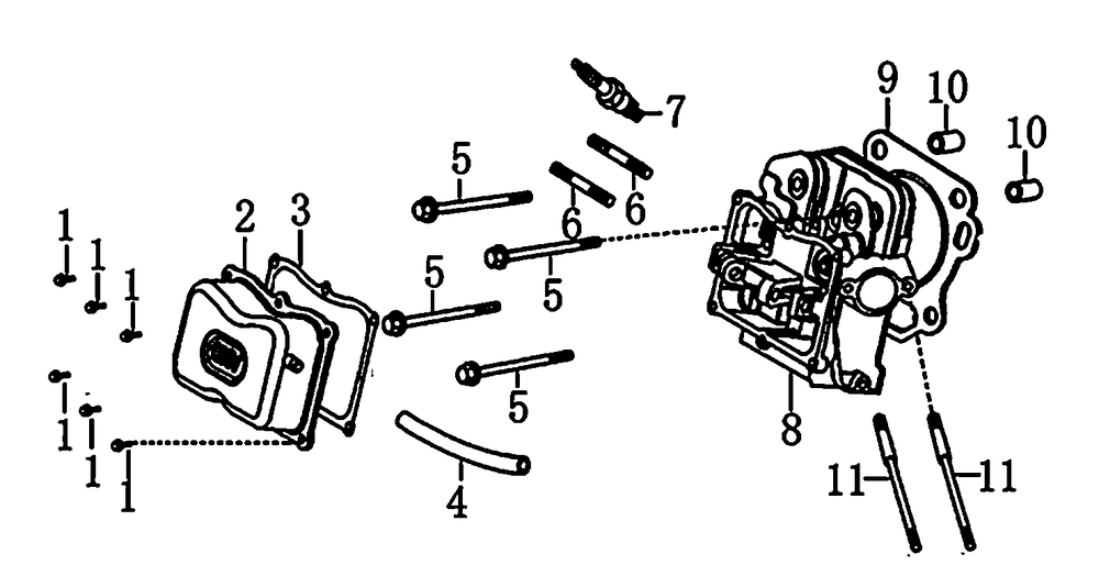 Cylinder Head Diagram and Parts List for 0064330 (8363126 - 9498381)(2015) Generac Generator