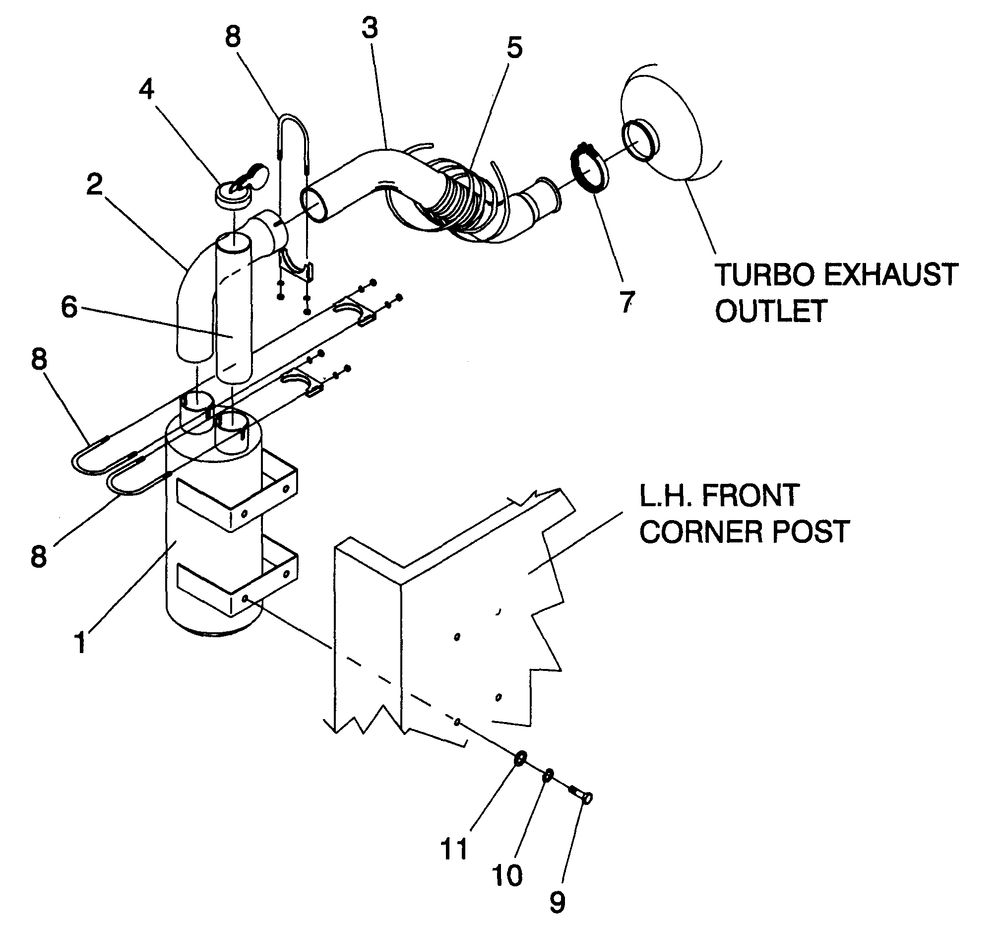 Muffler Diagram and Parts List for 4364-1  Generac Generator