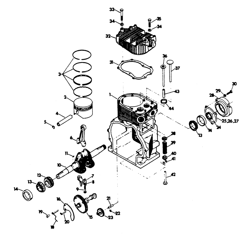 Engine Diagram and Parts List for 6245-4  Generac Generator