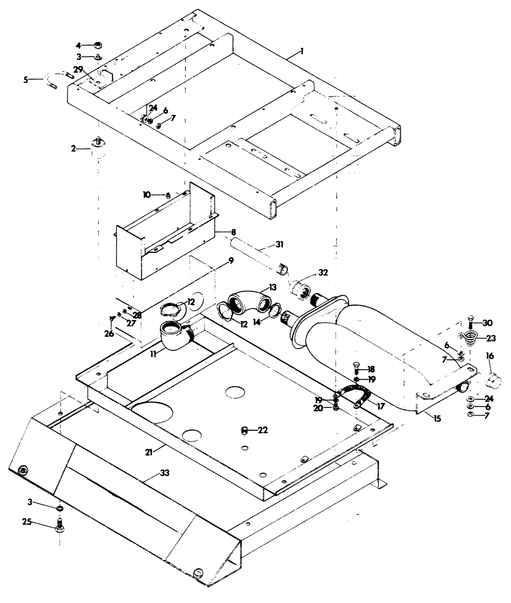 Mounting Base Diagram and Parts List for 6153-0  Generac Generator