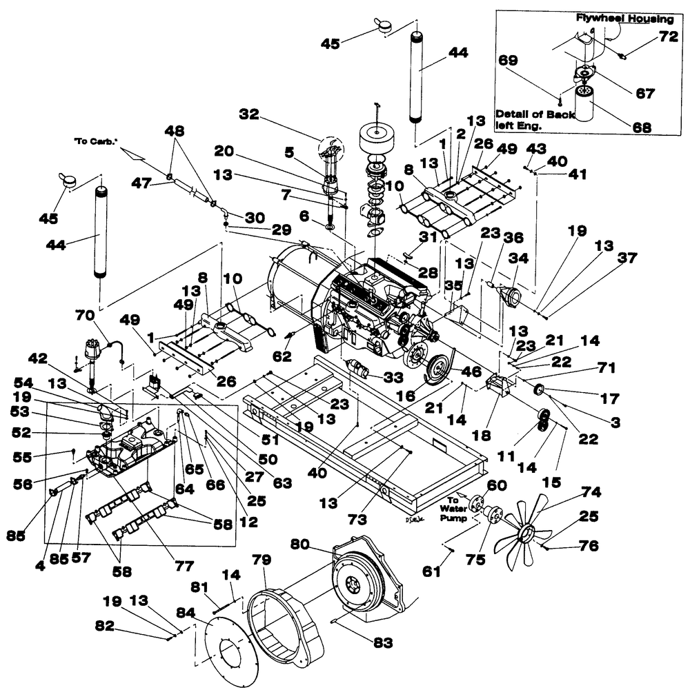Engine Common Parts Diagram and Parts List for 4299-0  Generac Generator