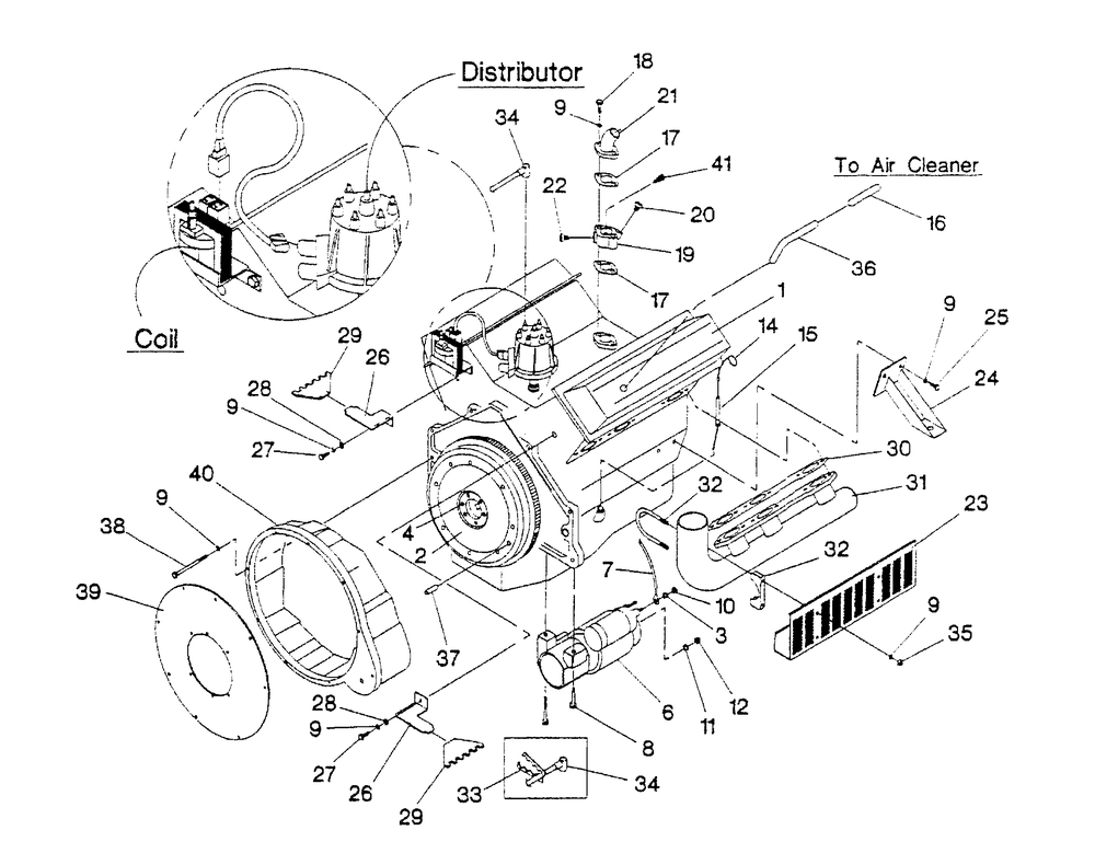 Engine Parts - Drawing 2 Diagram and Parts List for 4080-0  Generac Generator