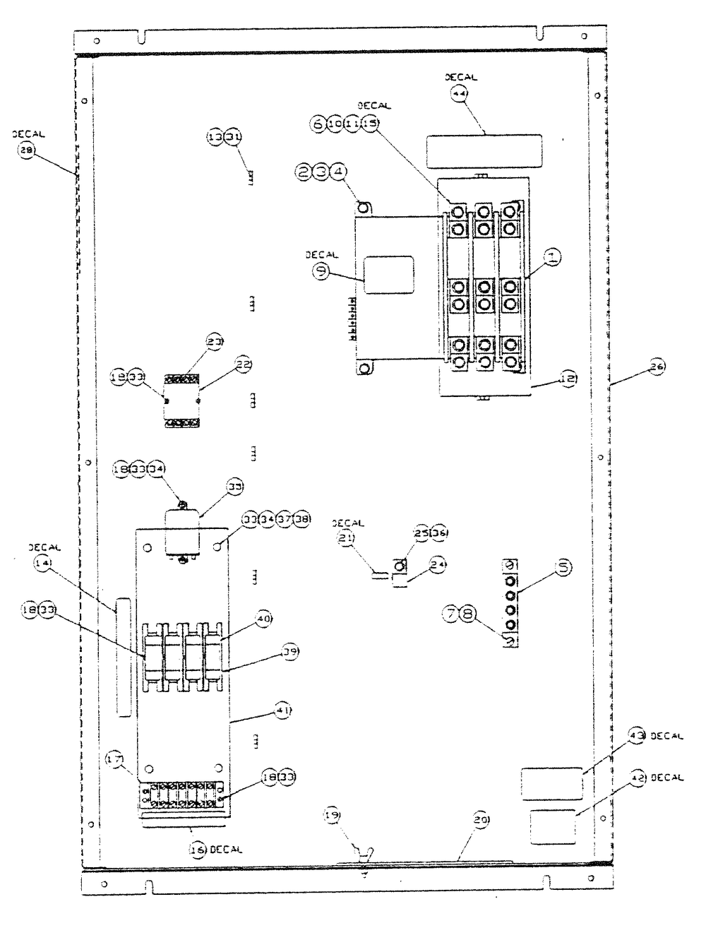 Transfer Switch :100 Amp, 3-Pole Diagram and Parts List for 0044750 (3512510 - 3539386)(2014) Generac Generator