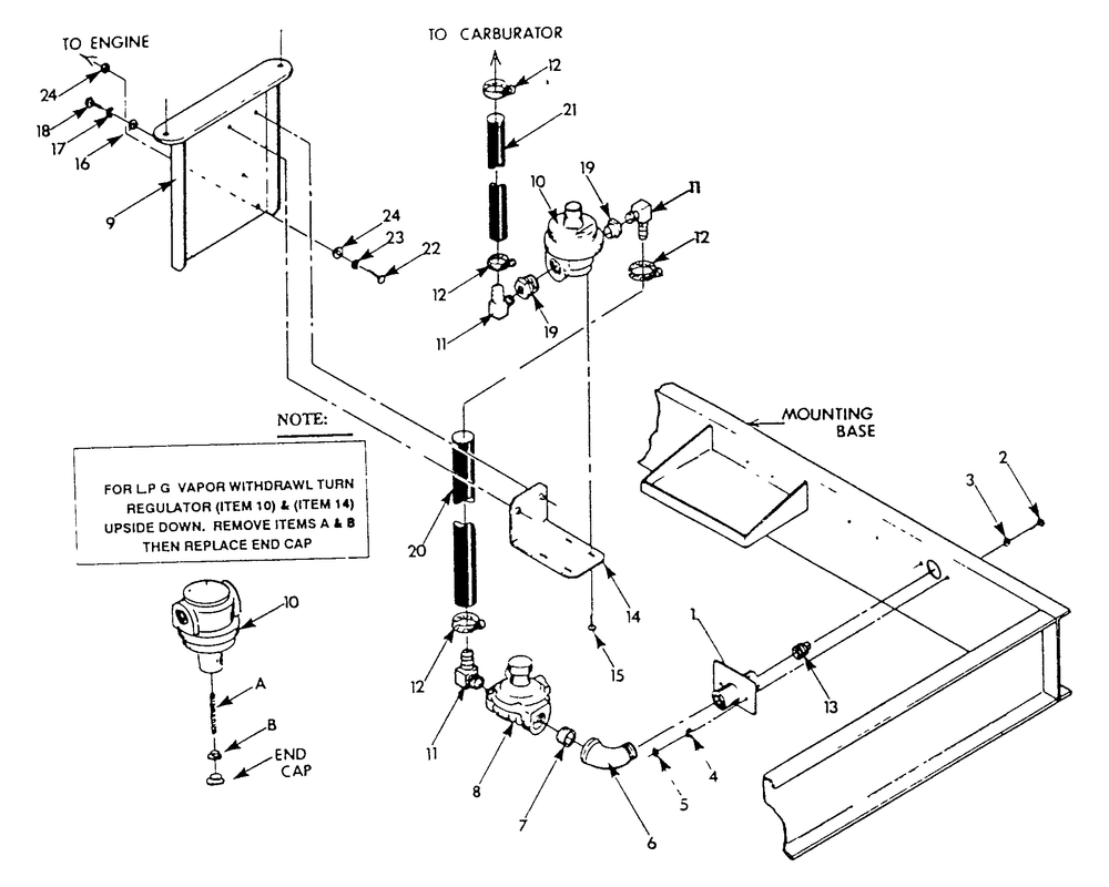 Natural Gas Regulator Diagram and Parts List for 9303-3  Generac Generator