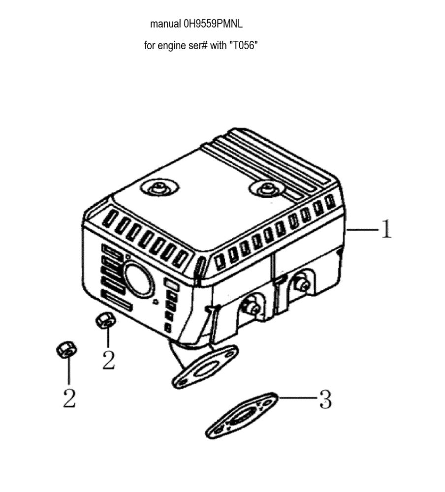 Muffler Diagram and Parts List for 006022-0  Generac Pressure Washer