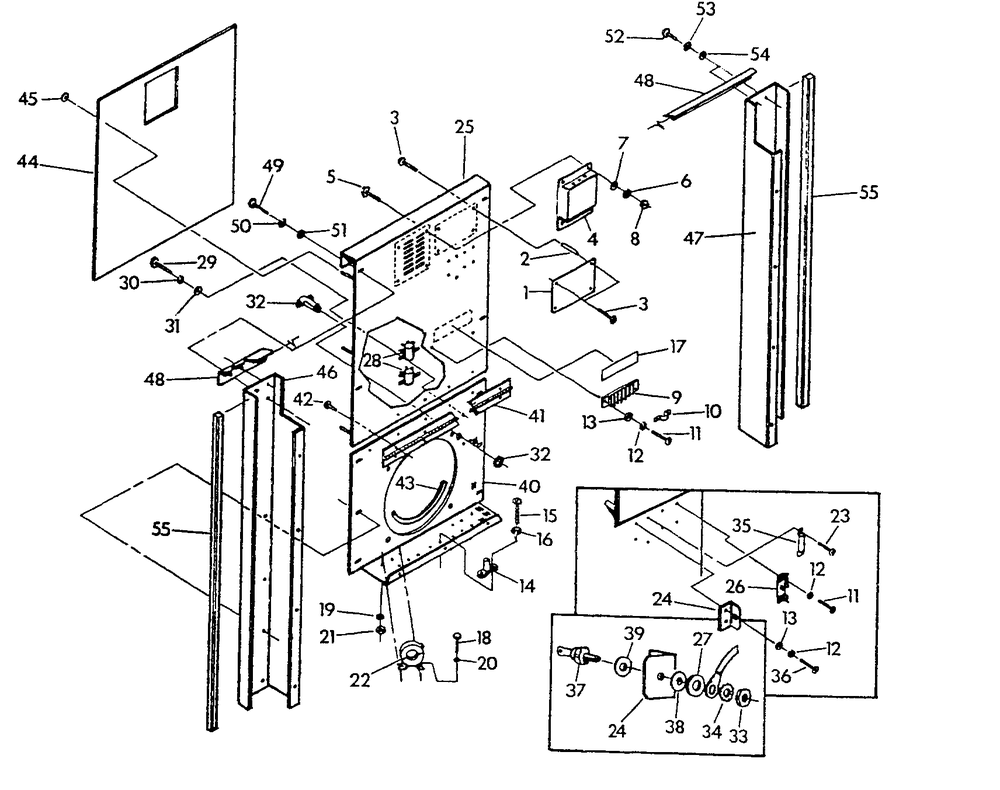 Control Panel Back Diagram and Parts List for 9336-4  Generac Generator