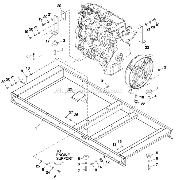 Mounting Base 2.4l C2 Diagram and Parts List for QT02524GNANA (7056379)(2012) Generac Generator
