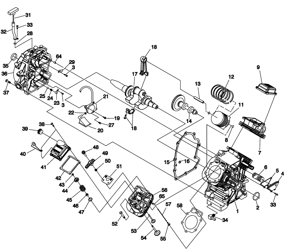 Engine 3 Diagram and Parts List for 0054960 (4905950 - 4911020)(2007) Generac Generator