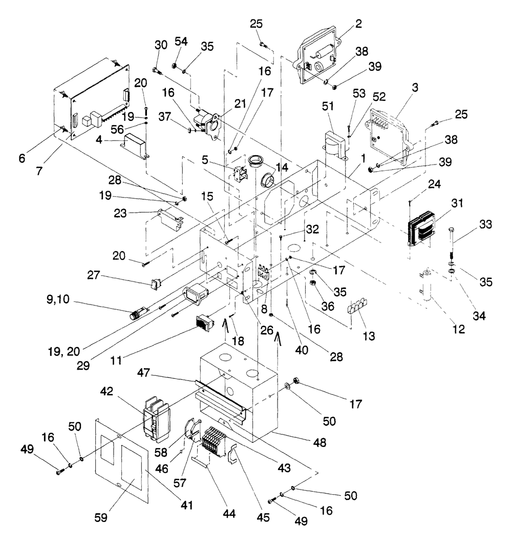Control Panel Assembly Diagram and Parts List for 4300-0  Generac Generator