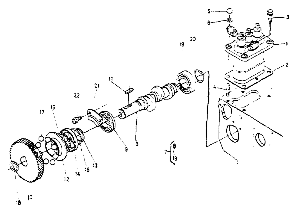 Fuel Camshaft Diagram and Parts List for 1008-B  Generac Welder