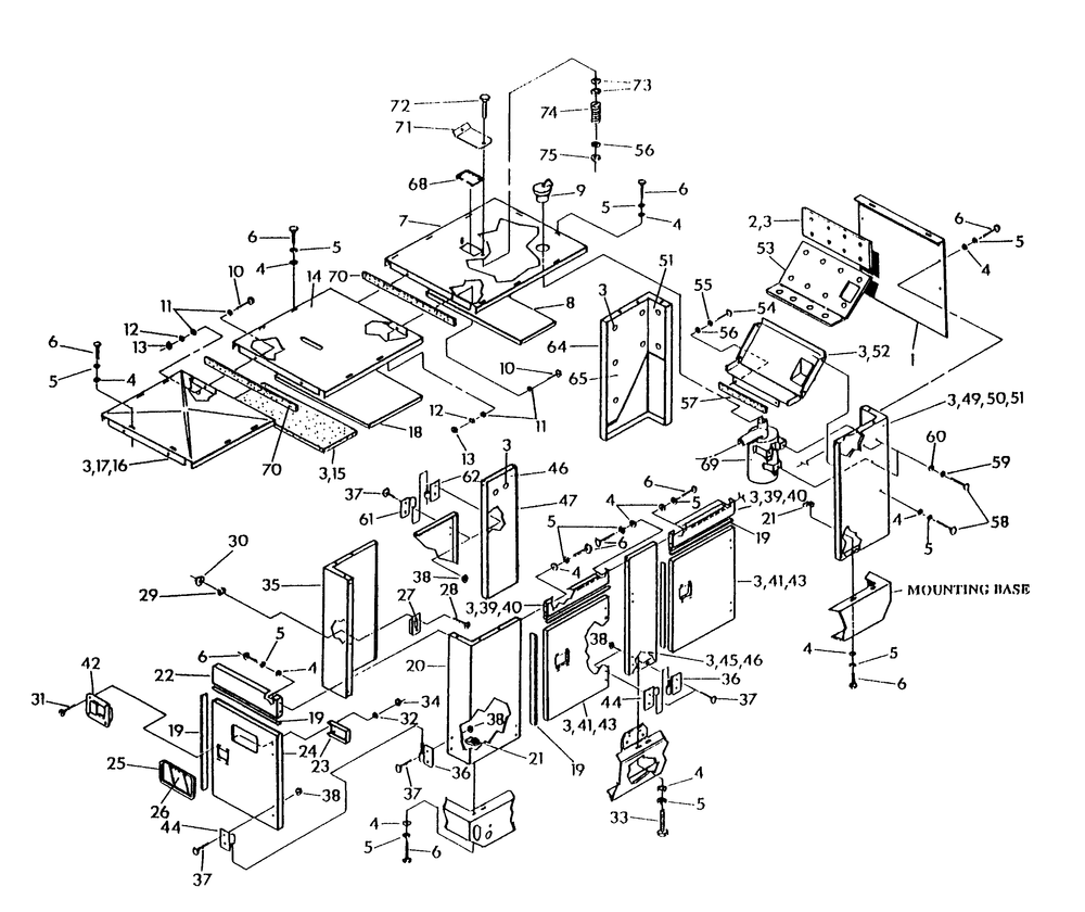 Compartment Diagram and Parts List for 9399-3  Generac Generator