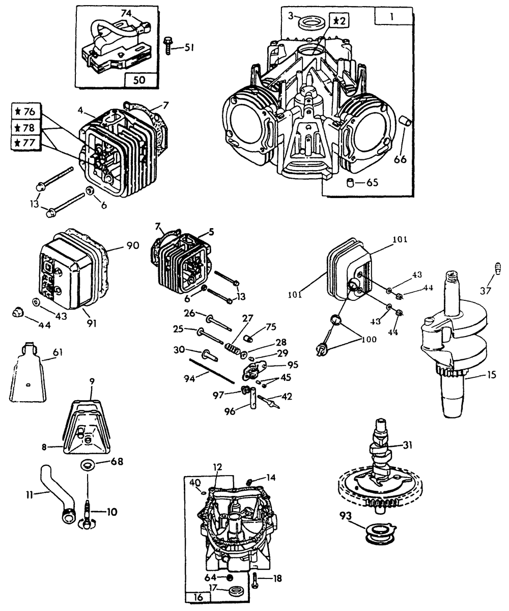 Gn-Engine (Long Block) Iii Diagram and Parts List for 0865-0 8kw Generac Generator