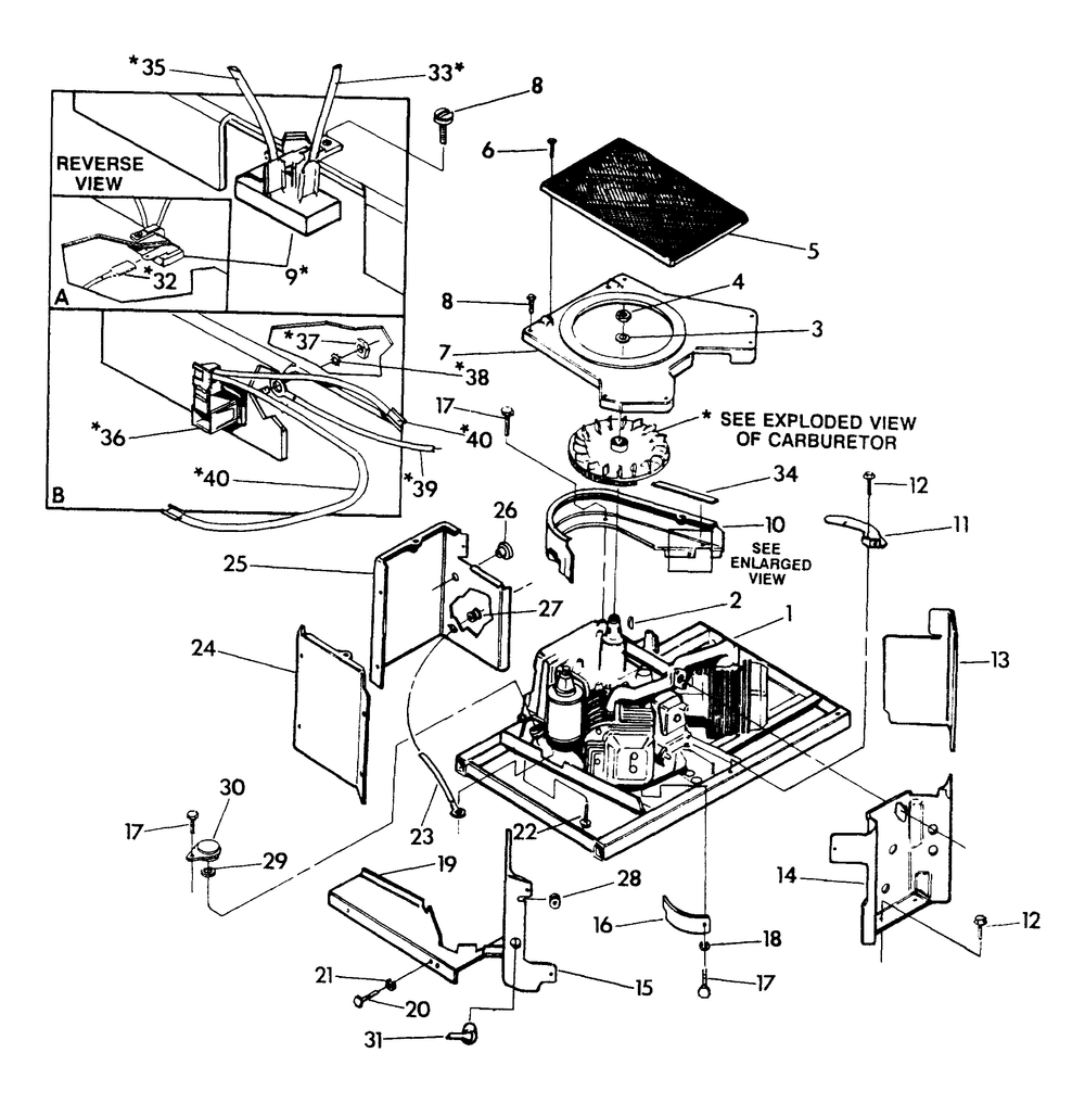 Engine Sheet Metal Diagram and Parts List for 9508-0  Generac Generator