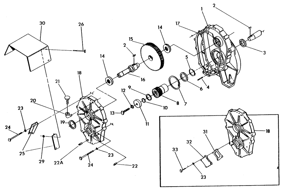 Gear Box Diagram and Parts List for 9740-1  Generac Generator