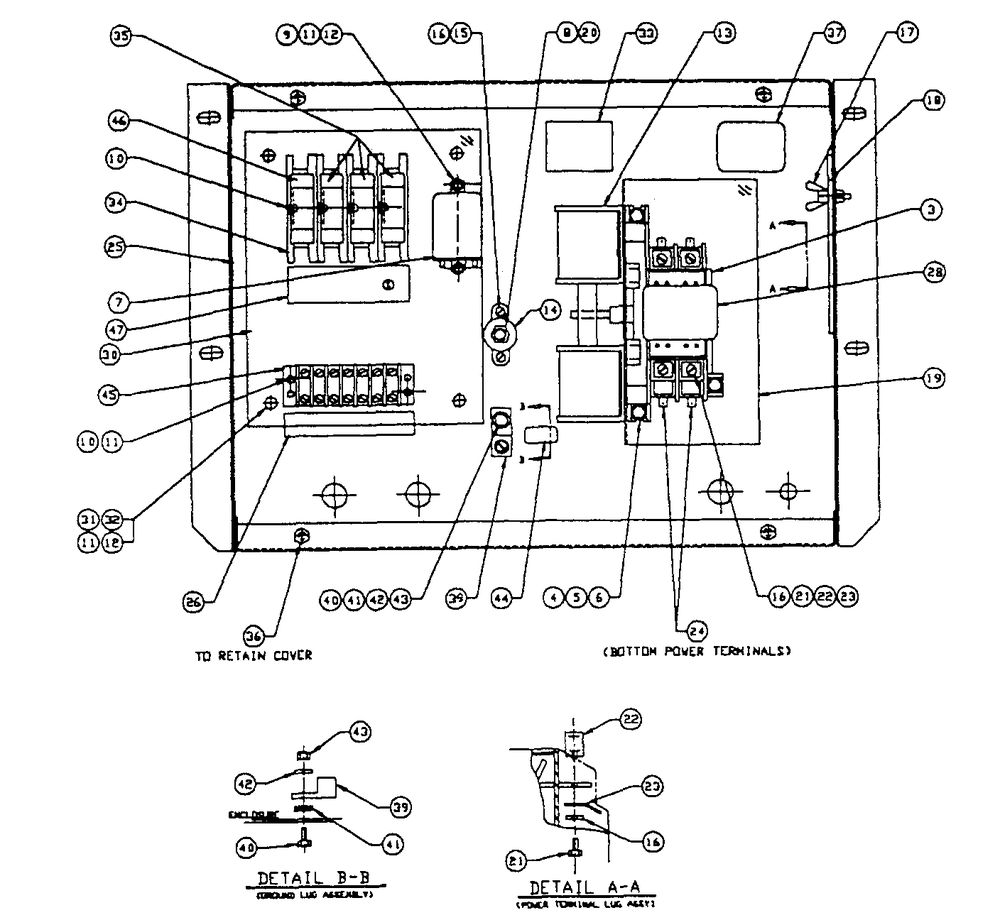 Transfer Switch Diagram and Parts List for 0752-3  Generac Generator