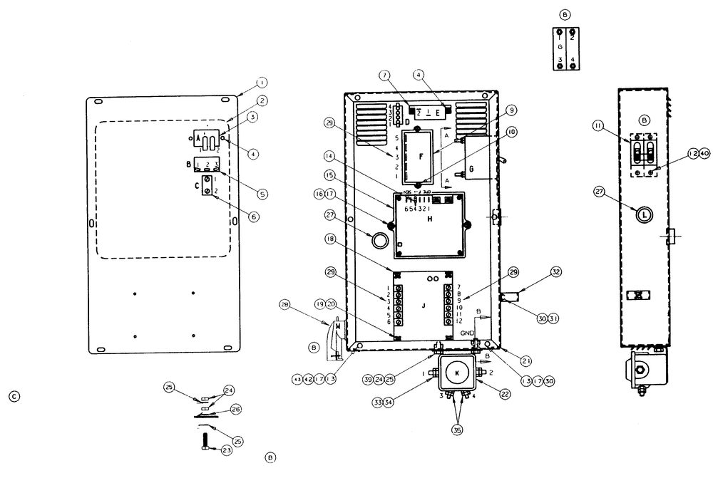Control Panel Diagram and Parts List for 9012-0  Generac Generator