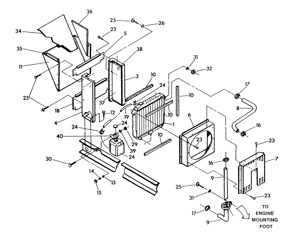 Radiator Diagram and Parts List for 9172-2  Generac Generator
