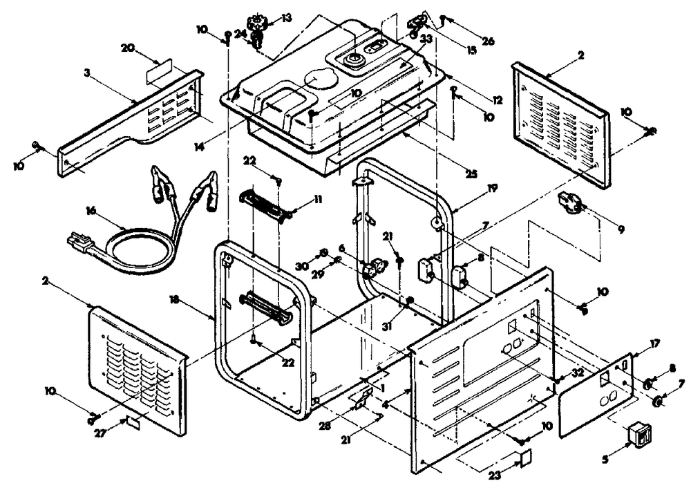 Cradle No. 75446 Diagram and Parts List for A1400 (8967-2)(8967-2) Generac Generator