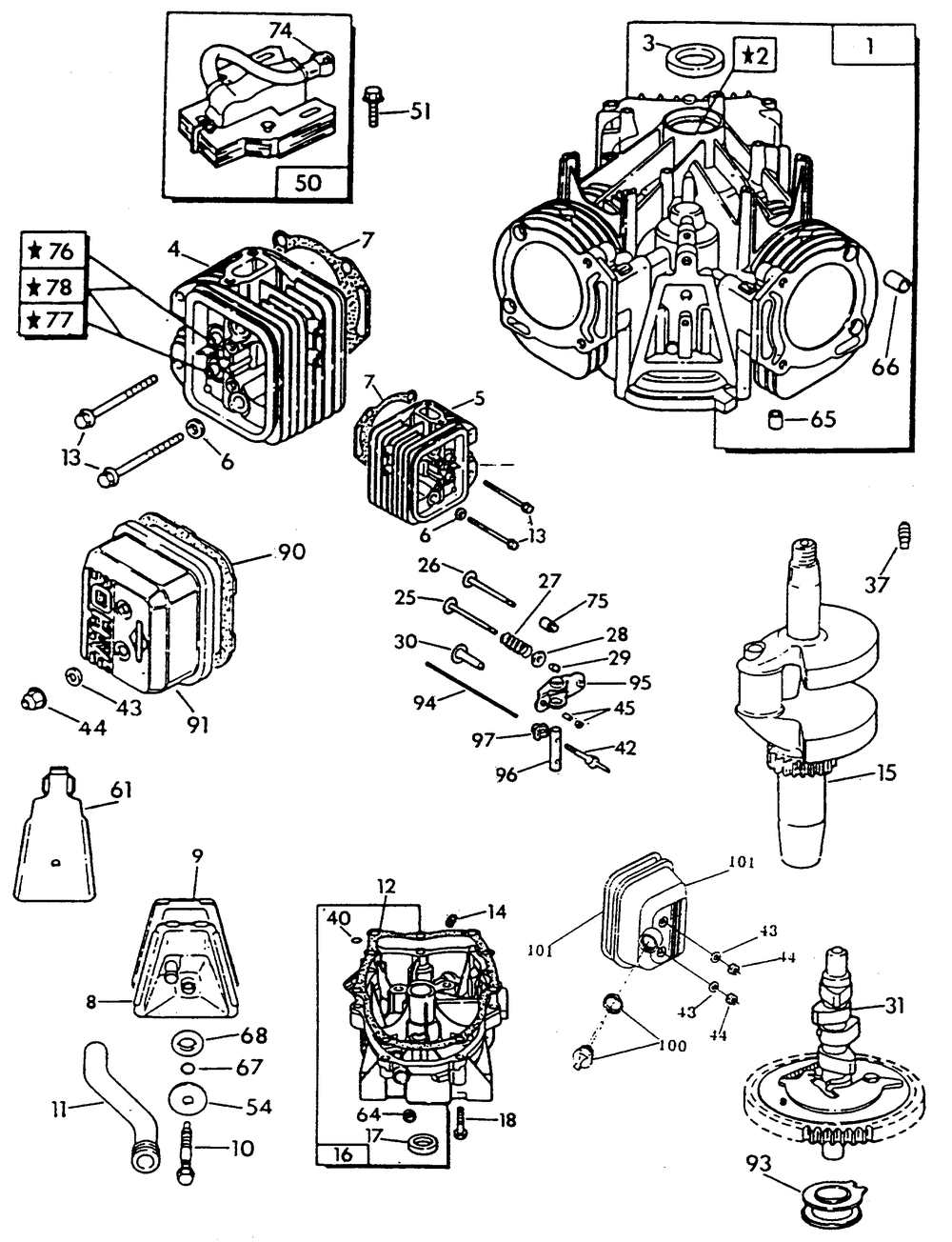 Engine Common Parts 2 Diagram and Parts List for 9592-1  Generac Generator