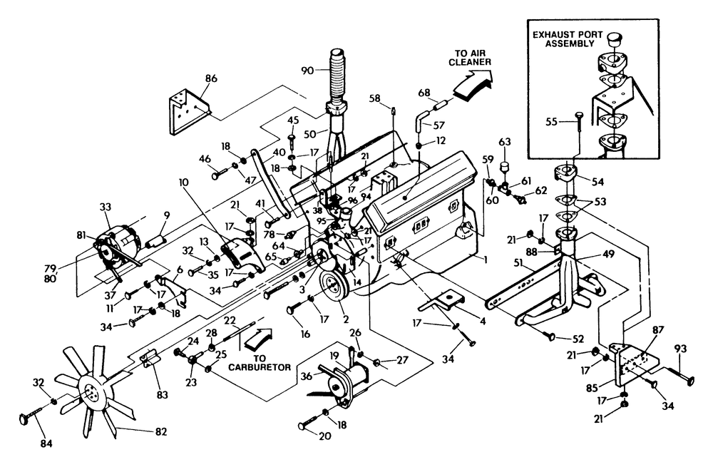 Engine Diagram and Parts List for 9300-3  Generac Generator