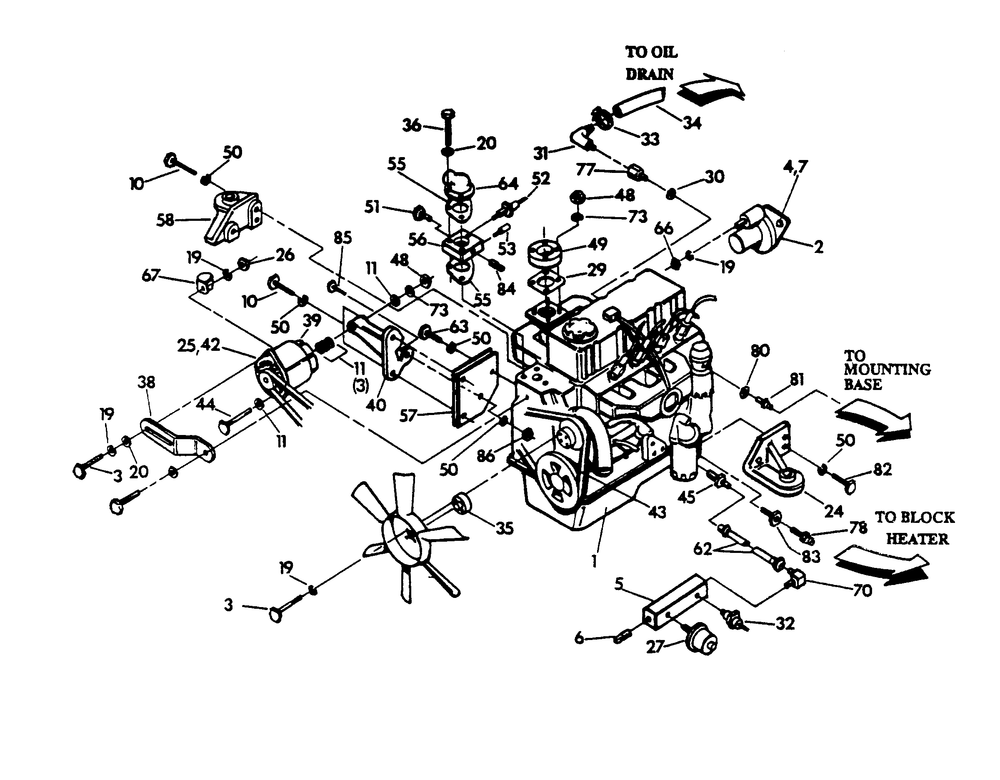 3.0 Liter Diesel Engine Diagram and Parts List for 9488-2  Generac Generator