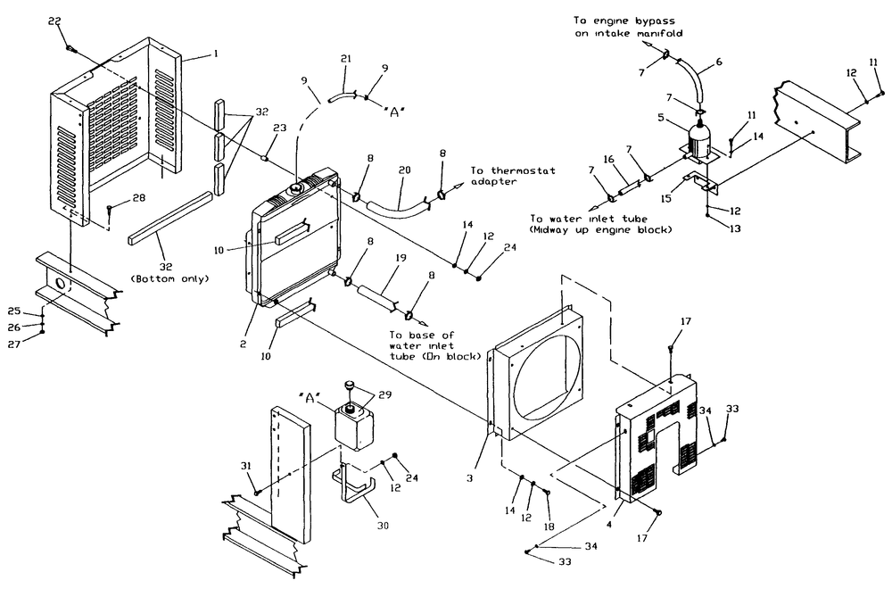Radiator Diagram and Parts List for 0991-EPS  Generac Generator