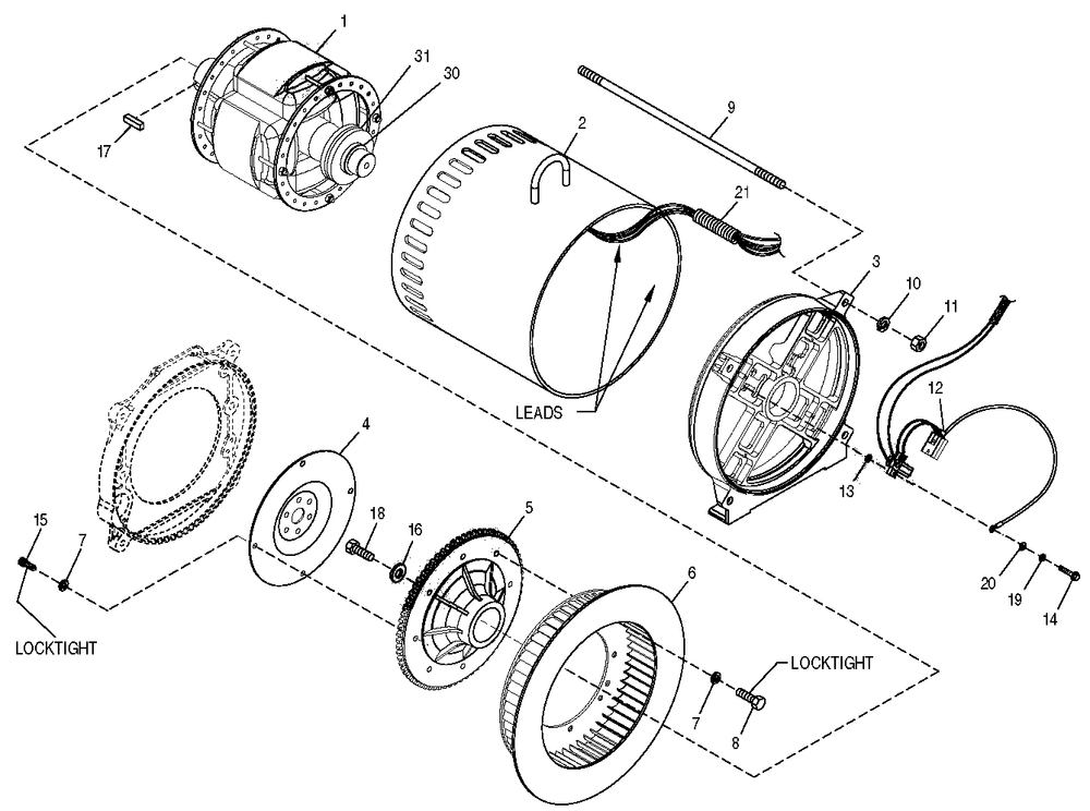 Alternator Diagram and Parts List for 0049882 (4060538 - 4163236)(2005) Generac Generator