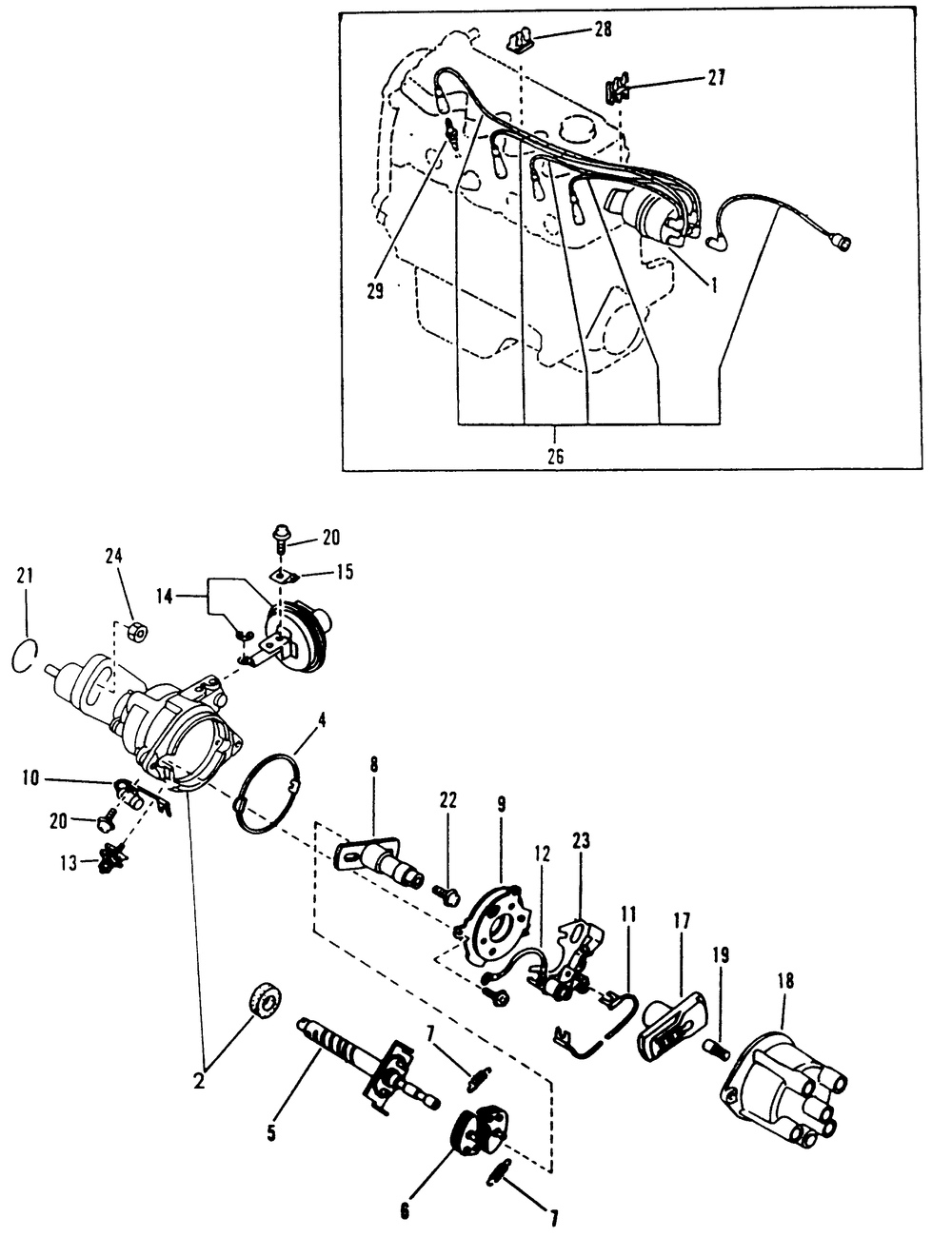 Distributor Diagram and Parts List for 9012-0  Generac Generator