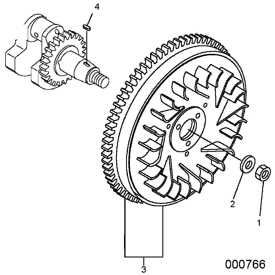 Flywheel Diagram and Parts List for 0068640 (9865295 - 9878373)(2015) Generac Generator