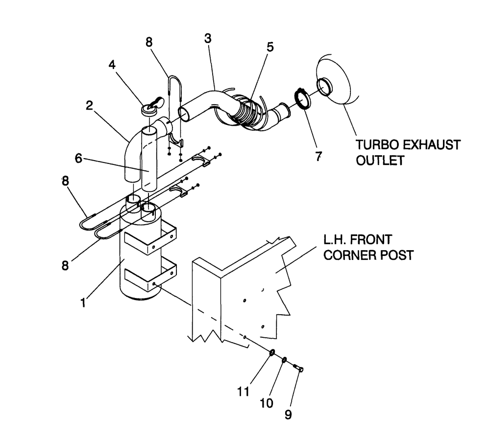Muffler Diagram and Parts List for 4365-1  Generac Generator