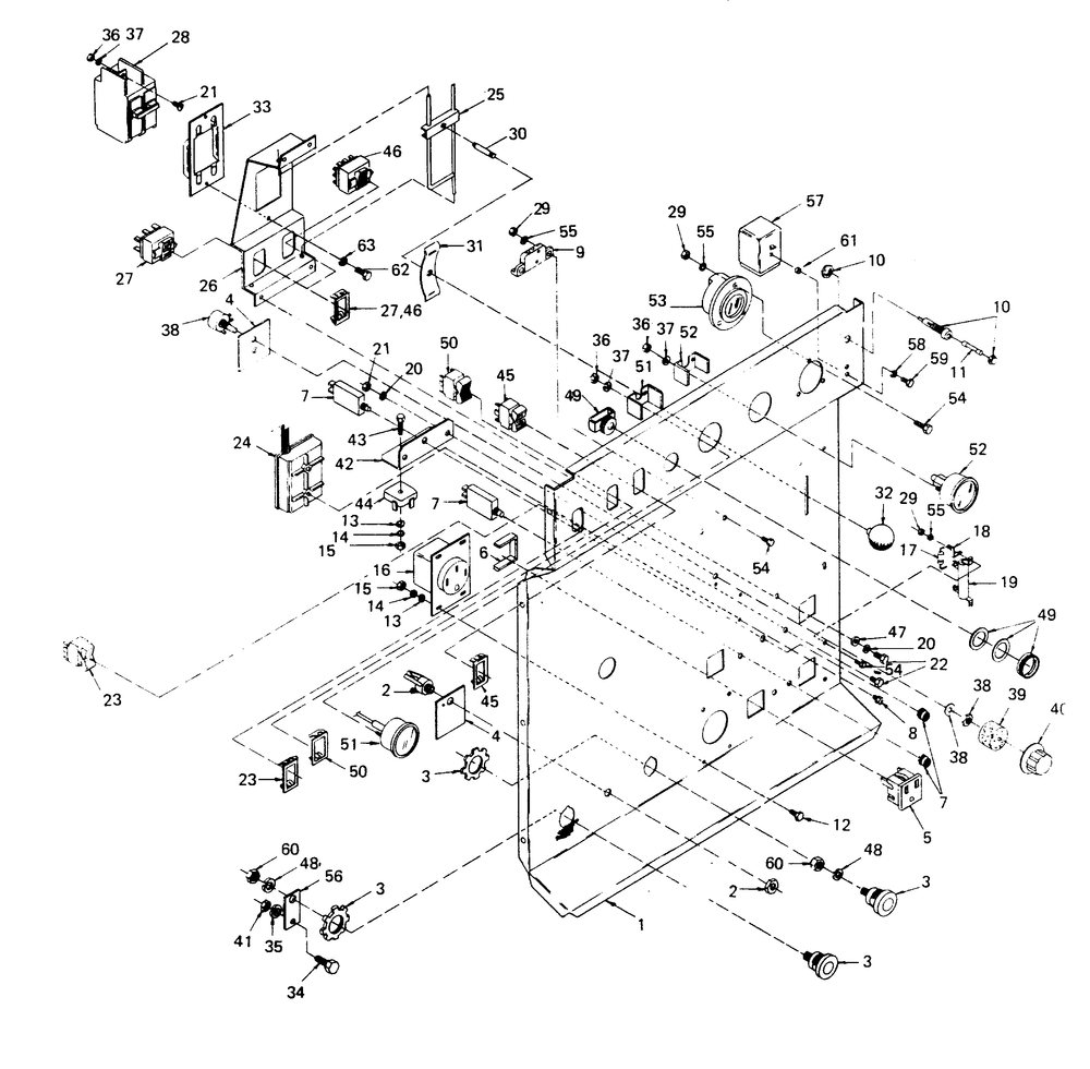 Control Panel Diagram and Parts List for 8248-1  Generac Welder