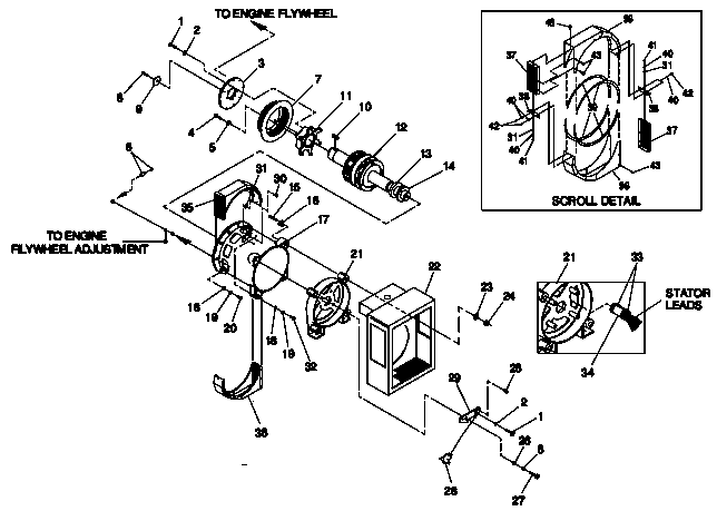 Generator Diagram and Parts List for 0046261 (3622315)(2002) Generac Generator