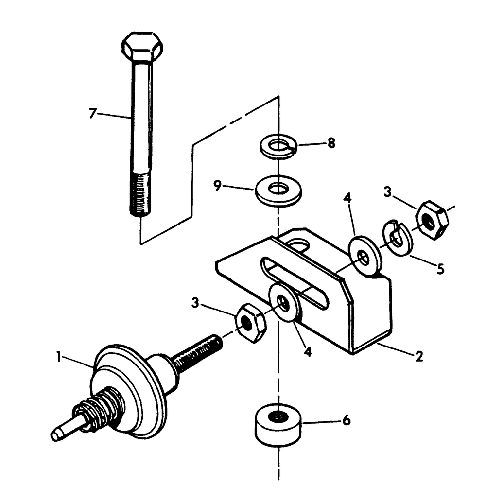Mechanical Dashpot Diagram and Parts List for 9657-0  Generac Generator