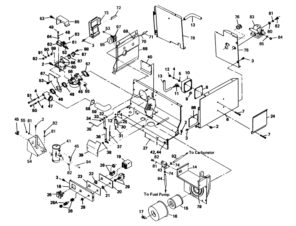 Engine Shrouding Diagram and Parts List for 6207-5  Generac Generator