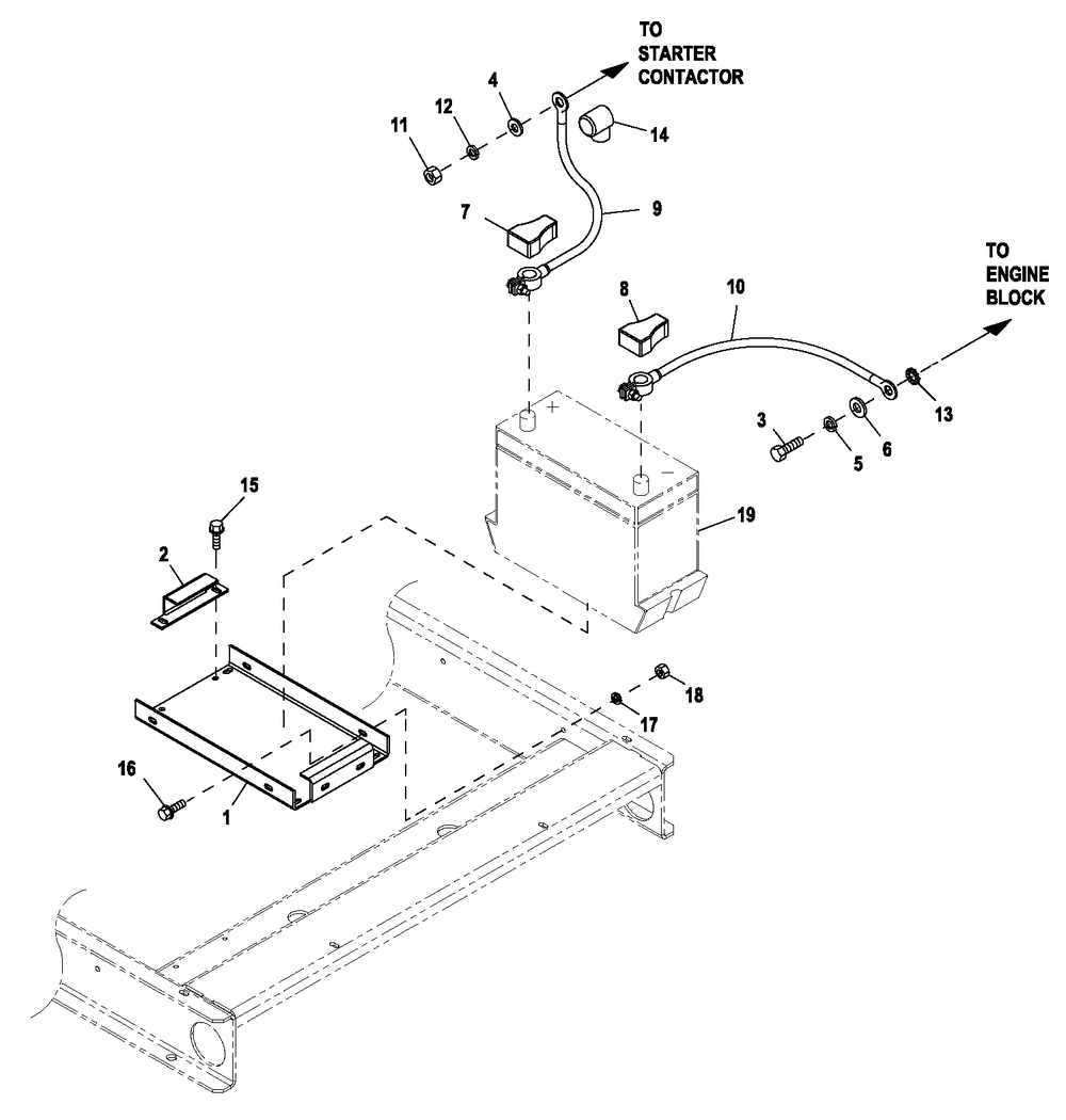 Ev Batt Acsry 5.4l G3 W/O Batt Diagram and Parts List for HT04554GNAX (7064094)(2012) Generac Generator