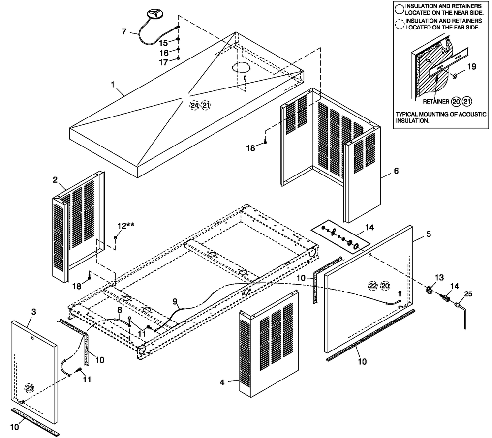 Enclosure C1 Cpl Diagram and Parts List for QT02516ANAN (4528329 - 4646738)(2006) Generac Generator