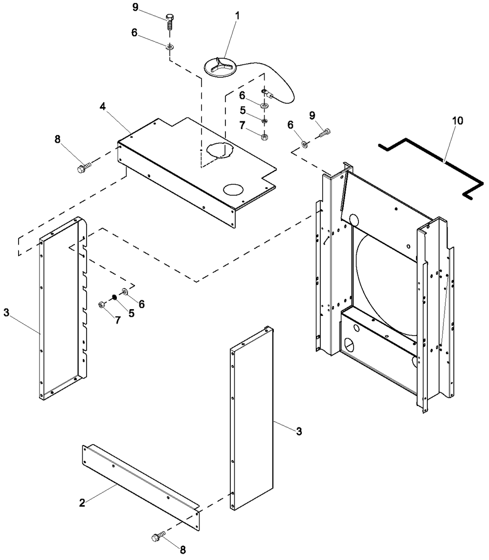Front Air Duct 4.2l G3 Tel Diagram and Parts List for 0057091 (5304977)(2009) Generac Generator