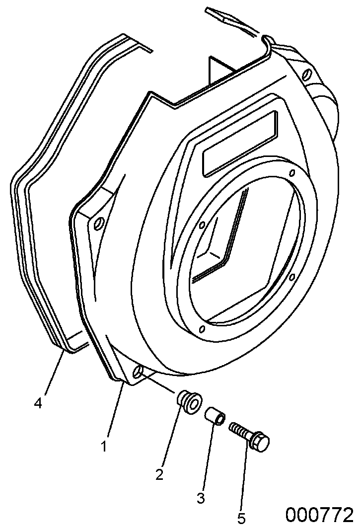 Cooling Fan Case Diagram and Parts List for 0068640 (9865295 - 9878373)(2015) Generac Generator