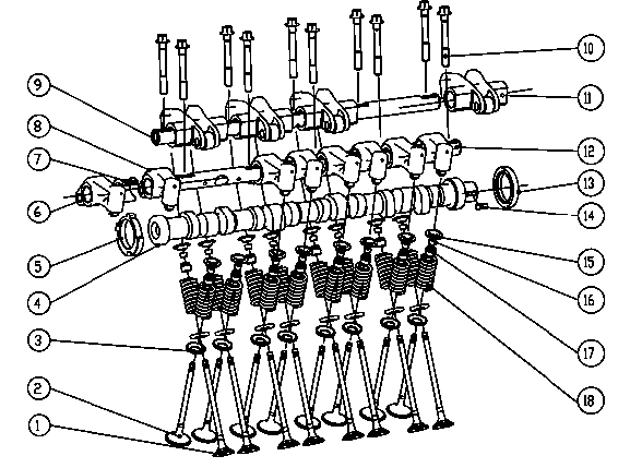 1.5l Gas Engine Valve Train Assembly Diagram and Parts List for QT03015ANSX (7005578 - 9279531)(2014) Generac Generator