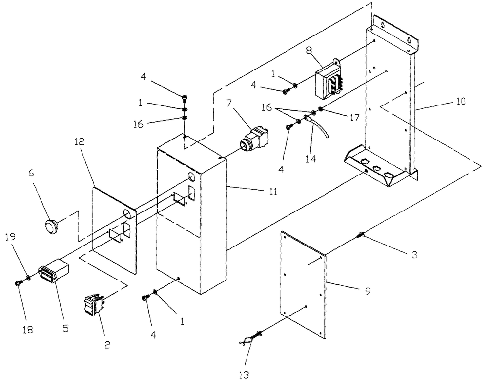 Control Panel Diagram and Parts List for 0897-0  Generac Generator