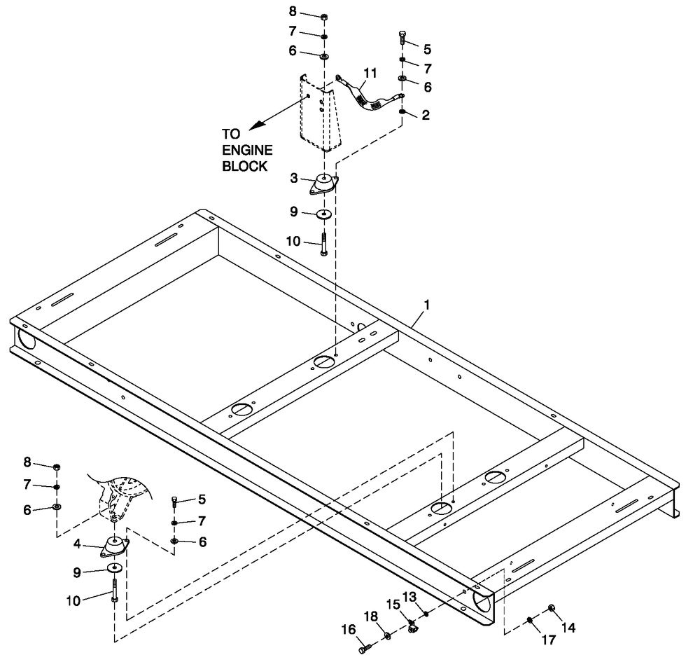 Mounting Base Diagram and Parts List for 0053371 (4646771 - 4786208)(2007) Generac Generator