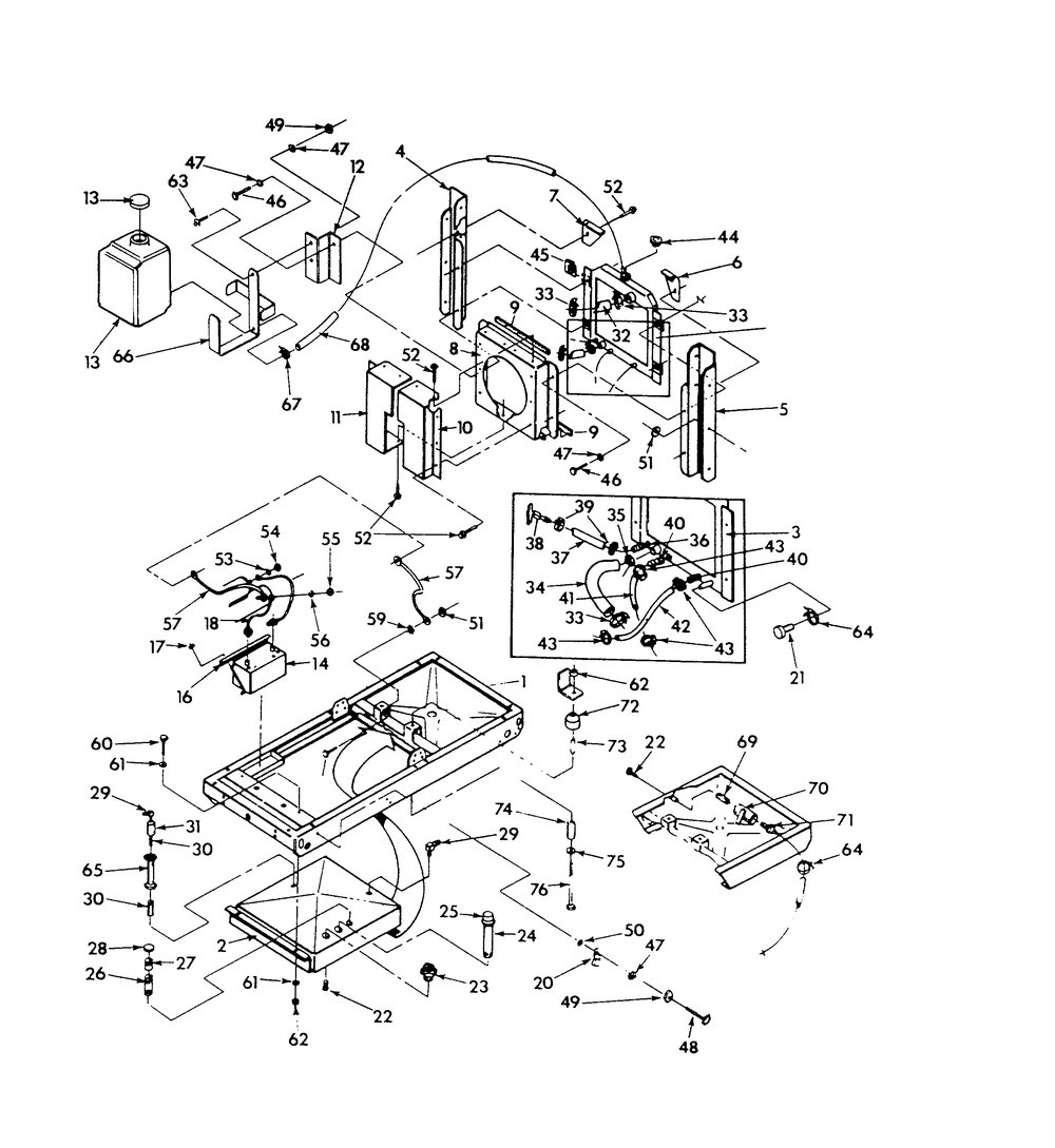 Mounting Base Diagram and Parts List for 9574-0  Generac Generator