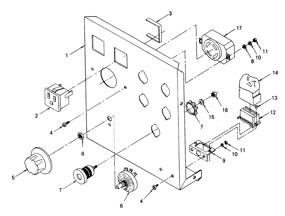 Panel Diagram and Parts List for 8435-1  Generac Welder