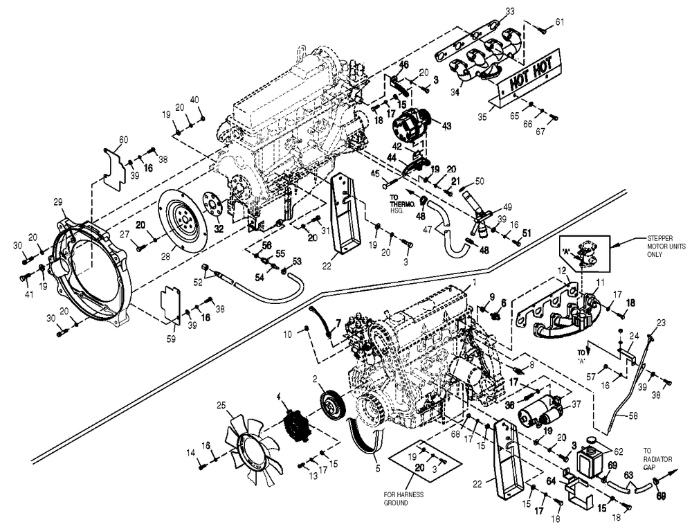 Engine Diagram and Parts List for 0050990 (1305V02725 - 3205V03307)(2014) Generac Generator