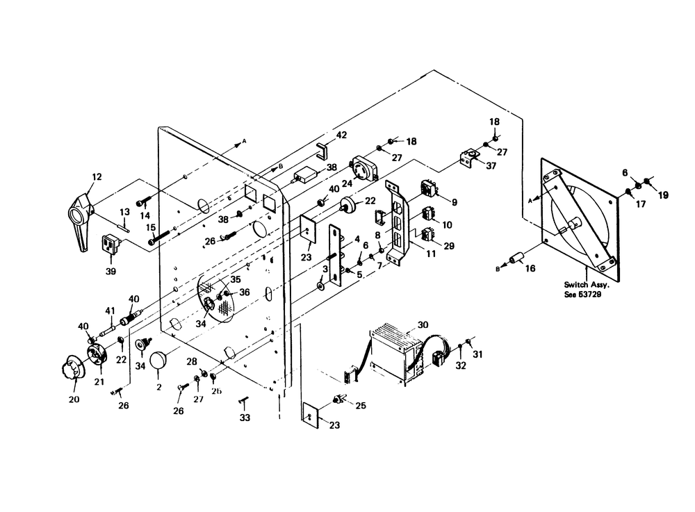 Control Panel Diagram and Parts List for 8338-2  Generac Welder