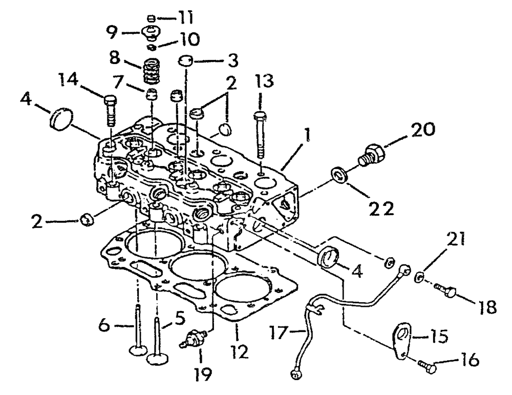 Cylinder Head Diagram and Parts List for 9344-2  Generac Generator