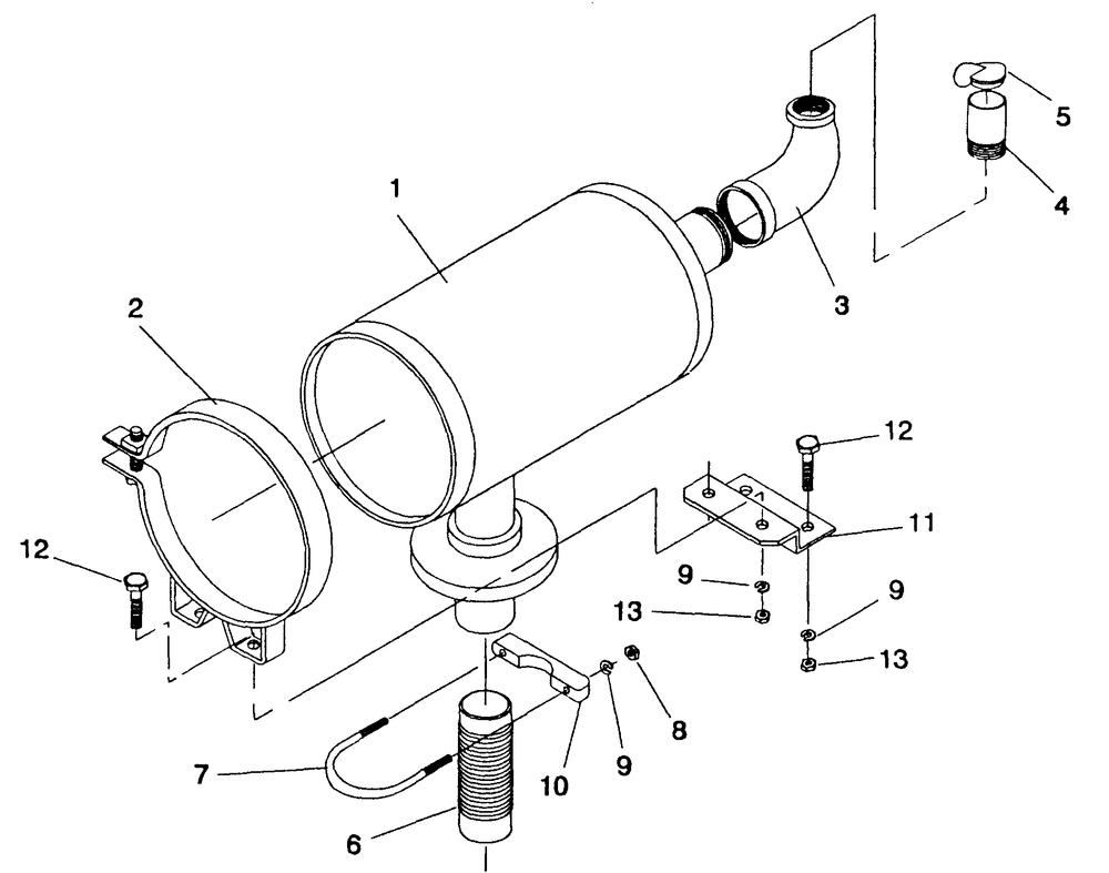 Muffler Diagram and Parts List for 0995-0  Generac Generator